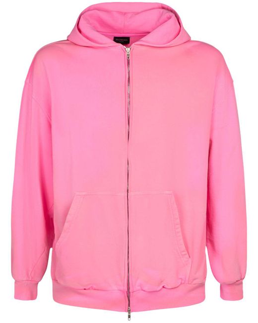 Balenciaga Pink Hoodie Aus Baumwolljersey Mit Zipper