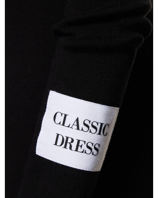 Vestido largo de algodón con cuello alto Moschino de color Black