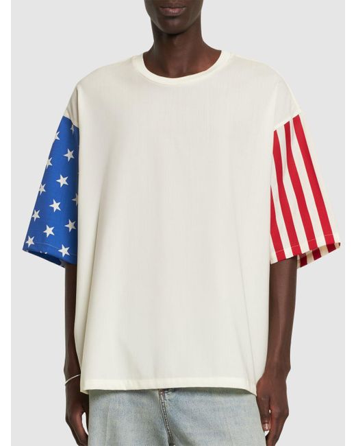 T-shirt loose en maille de laine à manches courtes 4SDESIGNS pour homme en coloris White