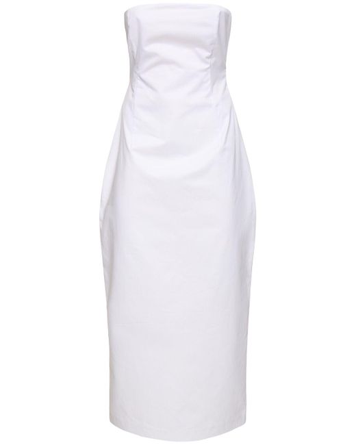 Magda Butrym White Cotton Bustier Dress