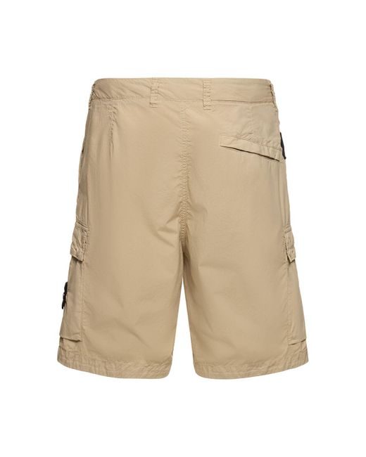 Stone Island Natural Cargo Shorts for men