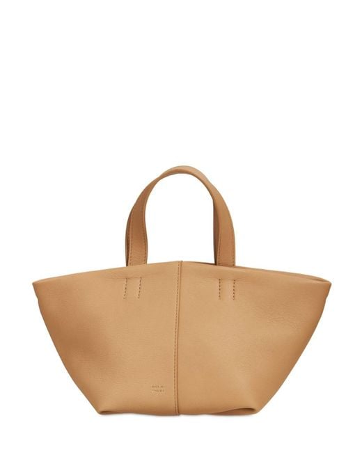 Mansur Gavriel Brown Mini Tulipano Leather Top Handle Bag