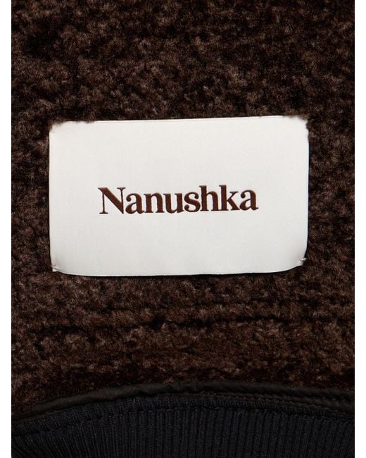 Chaqueta de piel sintética y shearling sintético Nanushka de hombre de color Black