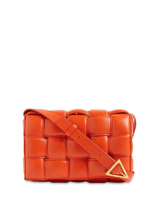 Bottega Veneta Orange Leather Padded Cassette Cross-body Bag