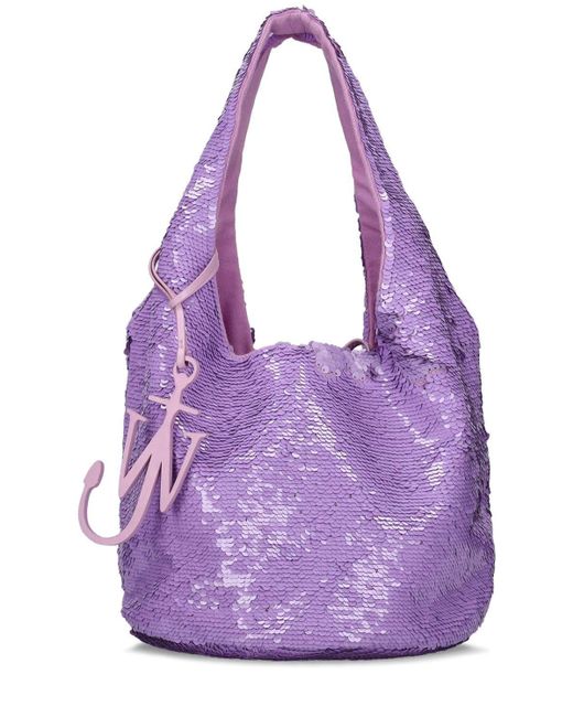 J.W. Anderson Purple Mini Sequin Shopper Bag