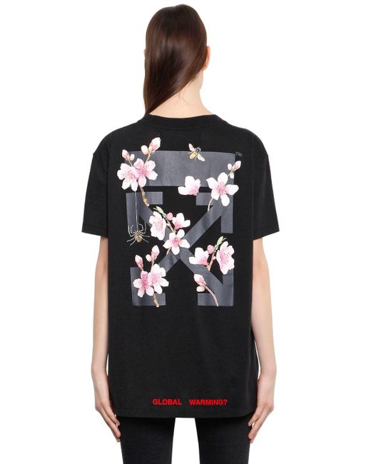 Off-White c/o Virgil Abloh Black Cherry Blossom Oversized Jersey T-shirt