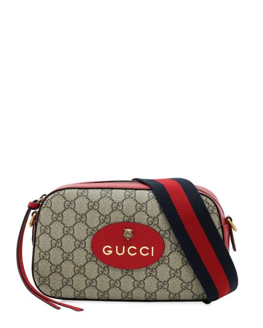 Gucci Red Gg Supreme Neo Vintage Camera Bag