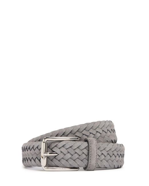 メンズ Tod's ウーブンレザーベルト 3.5cm Gray