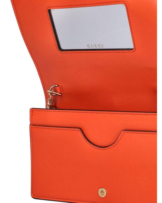 Gucci Emily Chain Flap Bag (Outlet) Microguccissima Leather Mini Orange  2312911