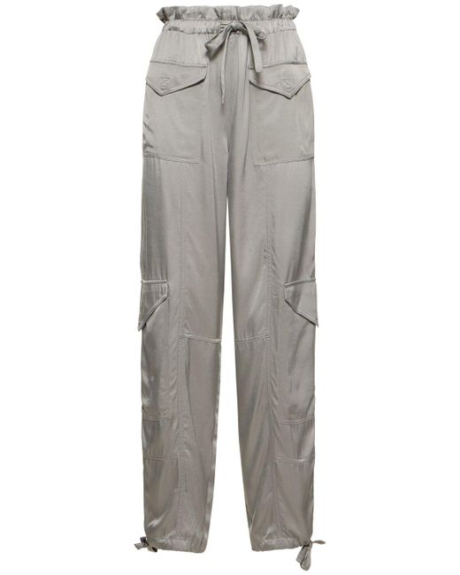 Pantaloni in raso washed di Ganni in Gray