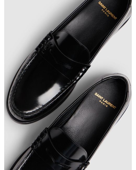 Saint Laurent Black 20Mm Le Loafer Monogram Leather Loafers