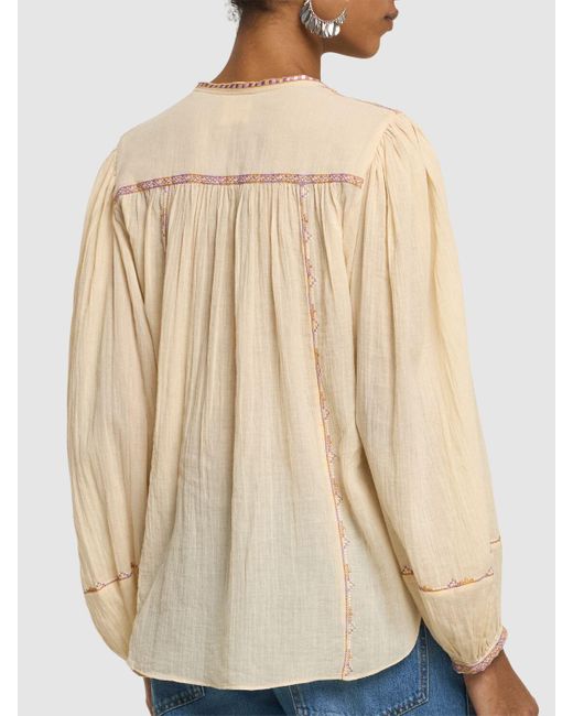 Camisa de algodón que se ata Isabel Marant de color Natural