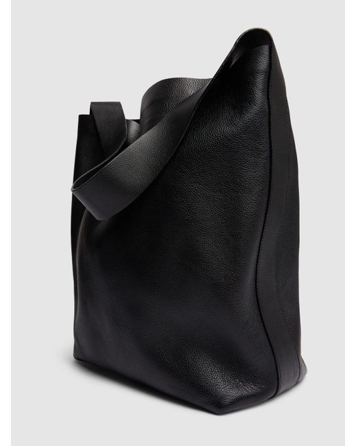 St. Agni Black Minimal Everyday Leather Tote Bag