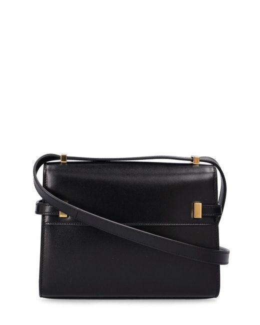 Saint Laurent Mini Manhattan Leather Crossbody Bag in Black | Lyst