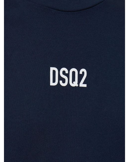 DSquared² T-shirt Aus Bio-baumwolle Mit Logo in Blue für Herren