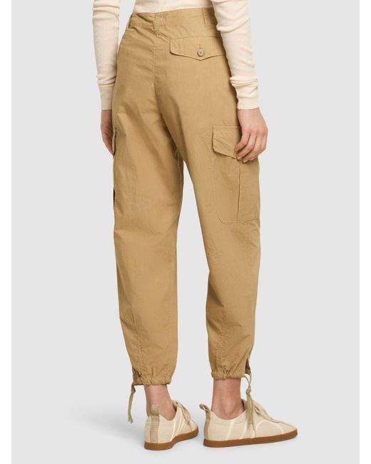 Pantalon cargo droit en popeline de coton Aspesi en coloris Natural