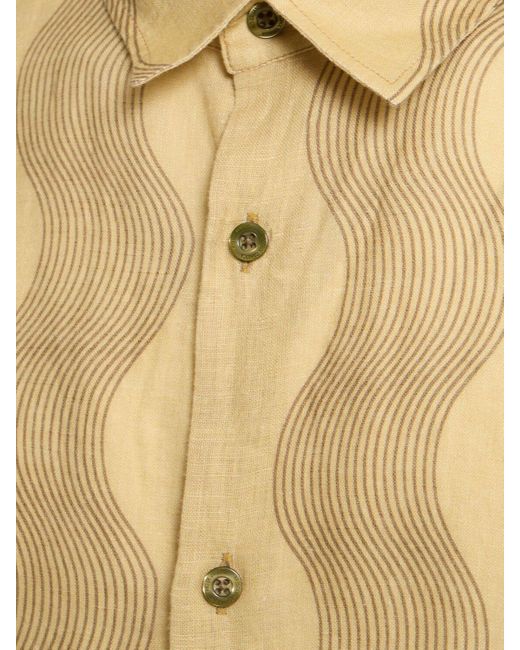 Frescobol Carioca Natural Castro Cabana Striped Linen Shirt for men