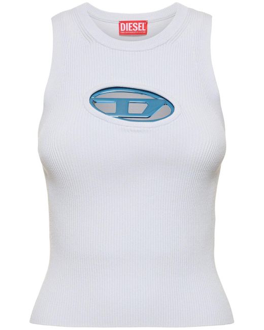 DIESEL White Monorva Logo Top