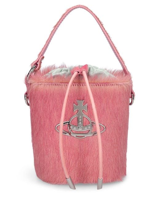 Bolso bucket daisy de piel efecto potro Vivienne Westwood de color Pink
