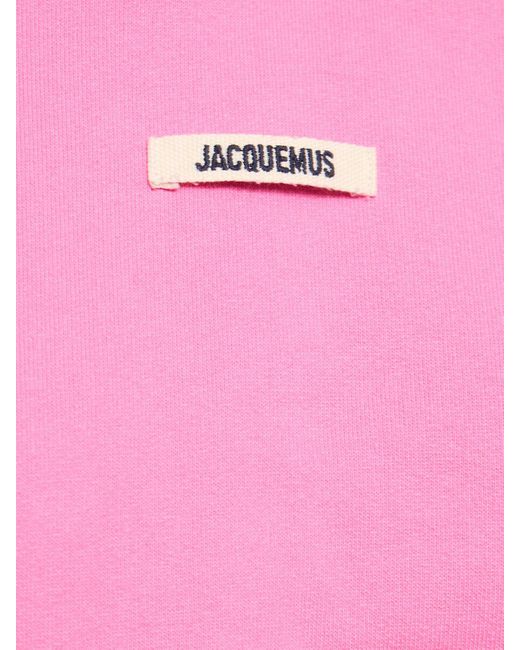 Jacquemus Pink Le Hoodie Gros Grain Cotton Crop Hoodie