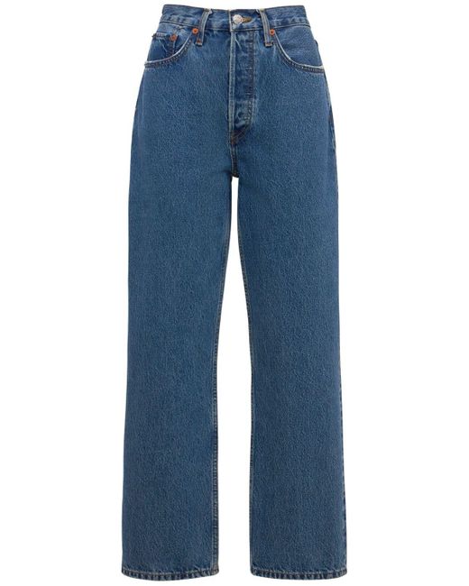 RE/DONE 90s Crop Low Slung Jeans in Blue | Lyst