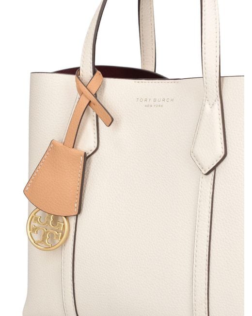 Borsa piccola perry in pelle con tre scomparti di Tory Burch in Natural