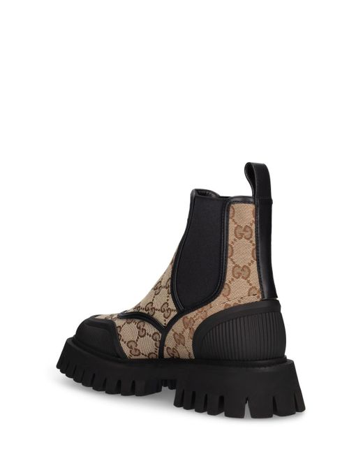 Gucci Black 25Mm Novo Canvas Ankle Boots