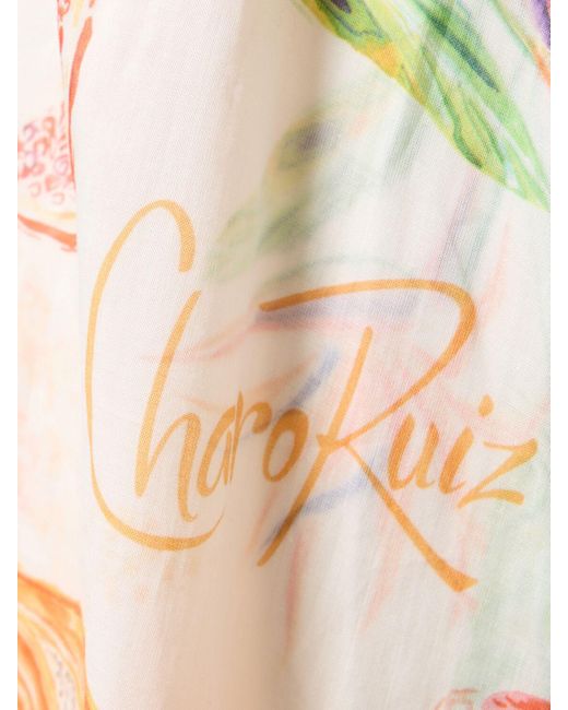 Charo Ruiz Pink Floral Printed Cotton Maxi Dress