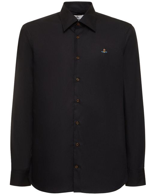 Vivienne Westwood Hemd Aus Baumwollpopeline Mit Logostickerei in Black für Herren