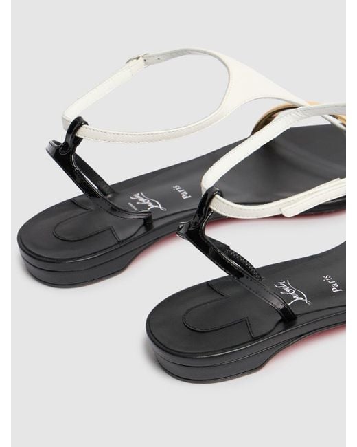 Christian Louboutin White 10Mm Athinita Nappa Flat Sandals