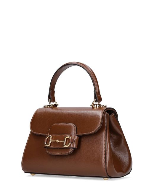 Gucci Brown 1955 Horsebit Leather Top Handle Bag