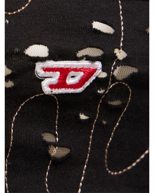 DIESEL Black Embroidered Tulle Bra Top