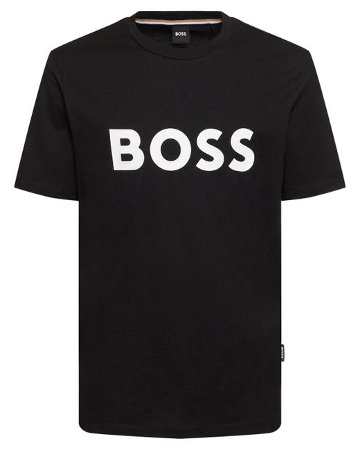 メンズ Boss Tiburt 354 コットンtシャツ Black
