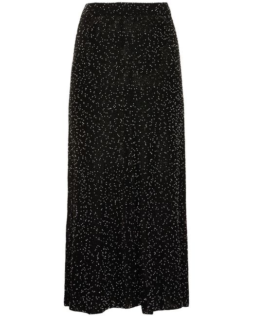Floris silk knit long skirt di Gabriela Hearst in Black