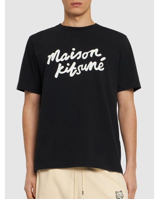 T-shirt maison kitsuné di Maison Kitsuné in Black da Uomo