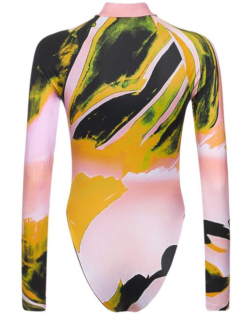 Louisa Ballou Yellow Springsuit Printed Onepiece Swimsuit