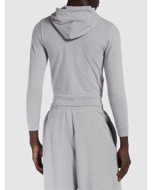 Sweat-shirt en coton stretch à capuche Balenciaga pour homme en coloris Gray