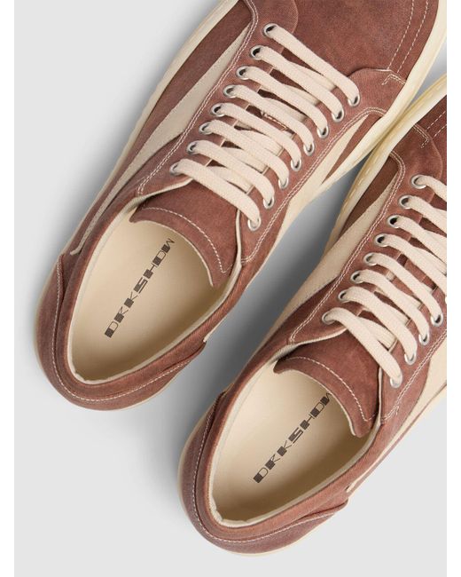 Rick Owens Pink Vintage Canvas Low Top Sneakers for men