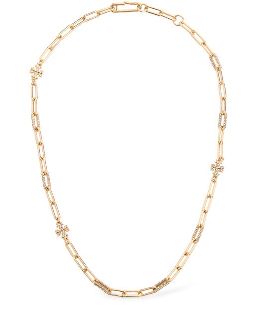 Tory Burch Natural Good Luck Chain Pavé Necklace Unique