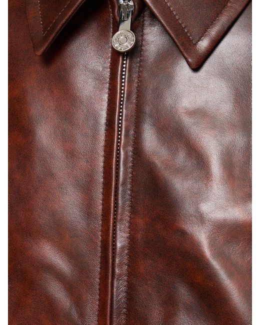 Veste en cuir vintage laukwa Acne pour homme en coloris Brown