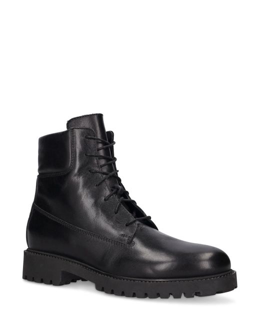 Totême  Black 35Mm The Husky Leather Combat Boots