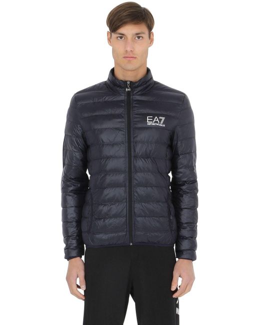 ea7 core logo down jacket