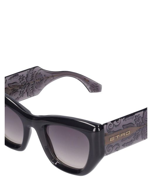 Etro Black Paisley Cat-eye Sunglasses