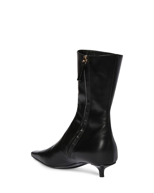 The Row Black Shrimpton 35 Leather Ankle Boots