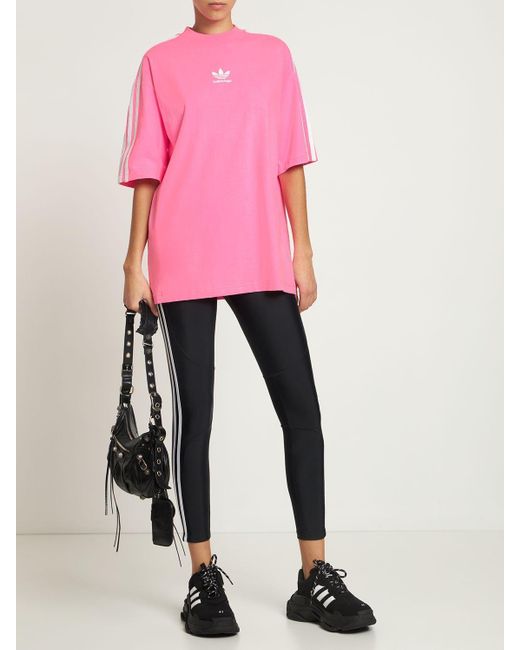 Balenciaga Adidas Medium Fit Cotton T-shirt in Pink | Lyst