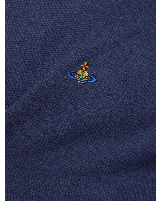 Suéter de punto de mohair bordado Vivienne Westwood de hombre de color Blue