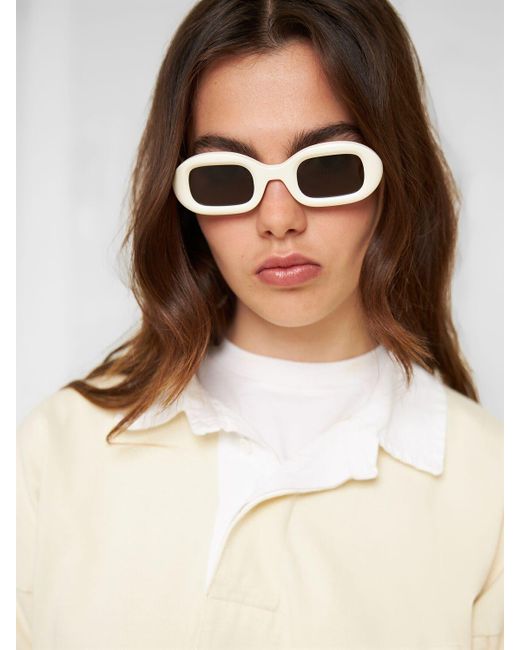 Delage Gray Flow Oval Acetate Sunglasses