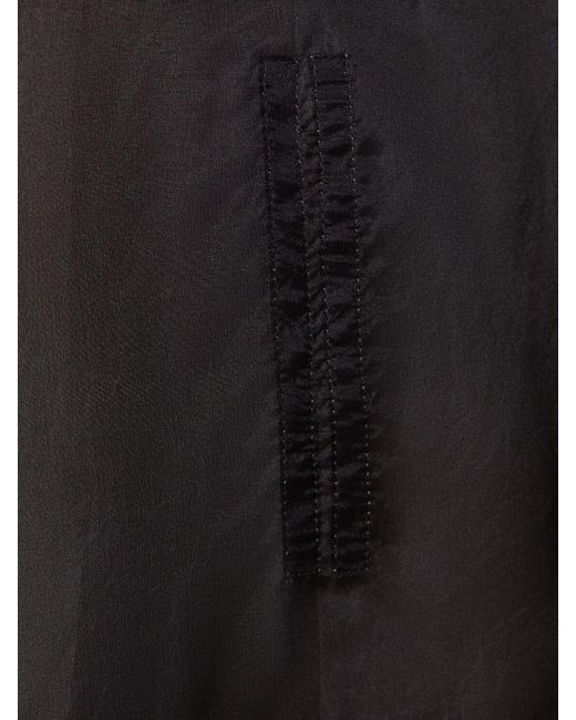 Rick Owens Black Zero Silk & Rib Jersey Long Sleeve Shirt