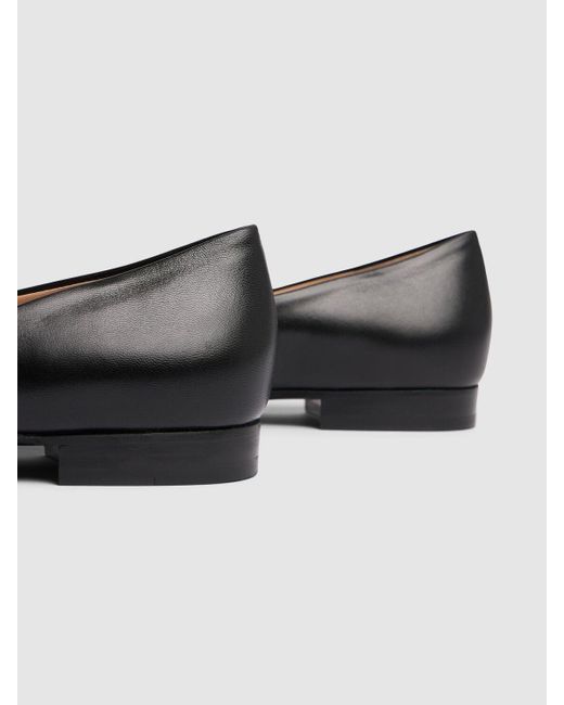 Gucci Black 15mm Leather Ballet Flats W/ Horsebit