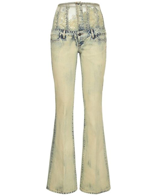 DIESEL Green 1969 D-ebbeycorset Jeans W/ Lace